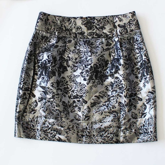 Urban Outfitters Dresses & Skirts - Silence  Noise Metallic Jacquard Floral Mini Skirt